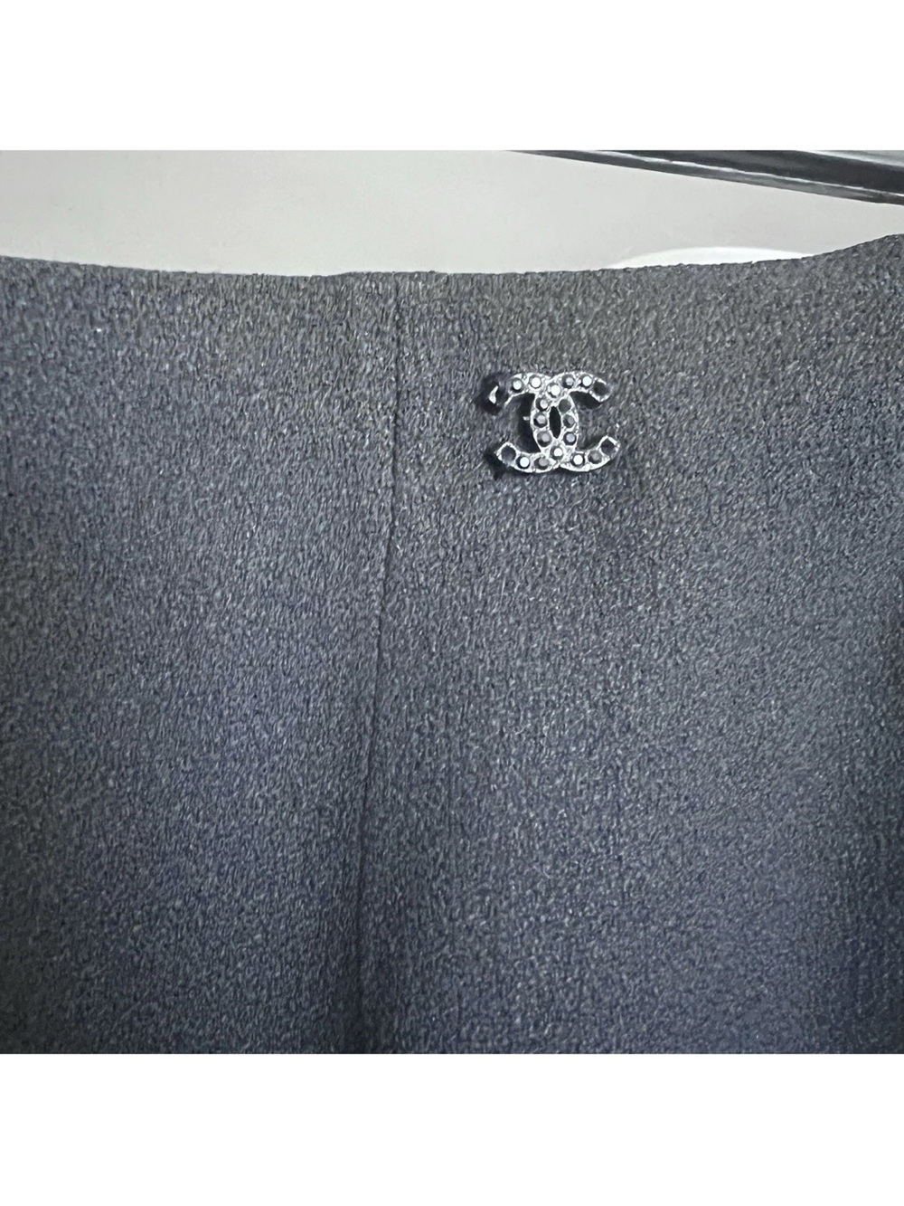 VTG Chanel Straight Leg ‘CC’ Trousers Navy SZ 38 Crepe Office Old Money Classic - Picture 7 of 15